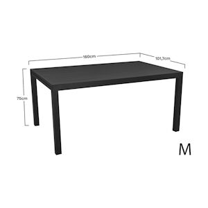 Table Extensible Hanae 160 a 240x100 Aluminium