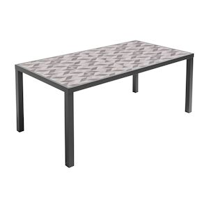 Oviala Business Table de jardin en aluminium et ceramique 8 places