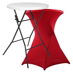 Oviala Business Mange-debout pliable et housse rouge