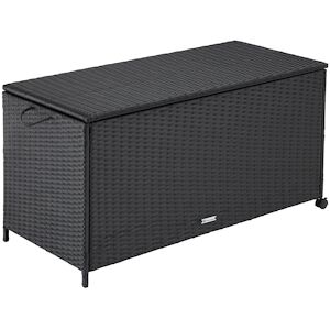 Tectake Coffre de rangement avec cadre en aluminium et roues 297l 117x564cm noir