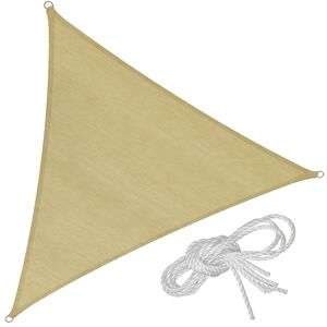 tectake Voile d'ombrage triangulaire, beige - 400 x 400 x 400 cm -402603
