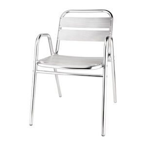 Fauteuils Empilables en Aluminium avec Accoudoir   Lot de 4   Bolero