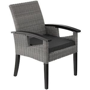 tectake Chaise en rotin Rosarno - gris -404806