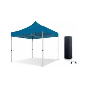 Xptent Tente Pliante 3X3 Structure Aluminium 45mm Toit 380g/m² Bleu qualite Pro