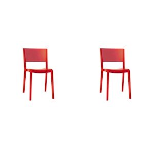 RESOL SPOT Chaise Interieur Exterieur Set 2 Rouge