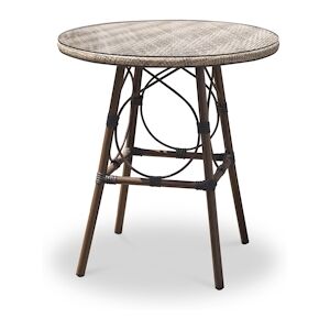 DCB GARDEN Table de jardin ronde en aluminium marron - USHUAIA