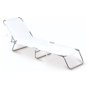 Garden Friend Chaise longue pliante Majorca cadre en acier housse en PVC dimensions h24x188x55 cm Blanc