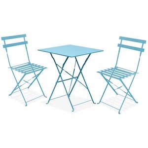 MOB event PRO MobeventPro Ensemble de terrasse bistrot Table x1 - L.60 x l.60 x H.71 cm - Chaises x2 L.42 x Pr.46 x H.82 cm - Bleu