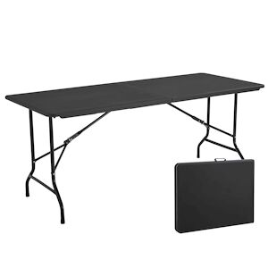 Oviala Business 5 Tables pliantes de camping 8 places noire - 180cm x 74cm x 75cm  - Oviala