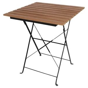 Bolero table de terrasse carree pliante imitation bois 60cm