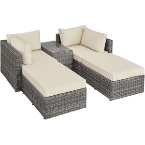 tectake Canape de jardin SAN DOMINO modulable - gris -403169