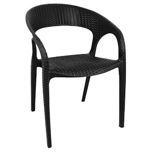 Bolero Chaise en polyrotan avec accoudoir noir (4 pieces)