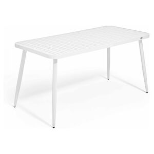 Oviala Business Table de jardin en aluminium blanc - Oviala