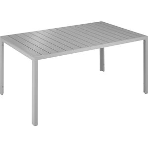 tectake Table de jardin BIANCA 150 x 90 cm pieds reglables en hauteur grisargent 404402