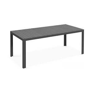 Oviala Business Table de jardin en aluminium et bois synthetique gris