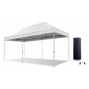 Xptent Tente Pliante 3X6 Structure Aluminium 45mm Toit 380g/m² Blanc qualite Pro