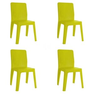 Resol GARBAR IRIS Chaise Exterieur Set 4 Vert citron