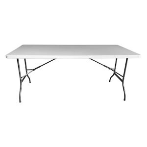 Metro Professional Table de banquet dexterieur acier polyethylene 180 x 74 x 73 cm pliable hydrofuge blanc