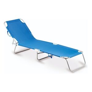 Garden Friend Chaise longue pliante Majorca cadre en acier housse en PVC dimensions h24x188x55 cm Bleu