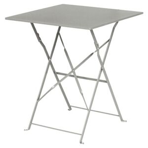 Bolero table de terrasse carree pliante acier gris 60cm