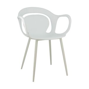 NOW'S HOME - Lot4 Fauteuils Exterieur En Polypropylene Blanc 58,5x60x83,5cm Alan