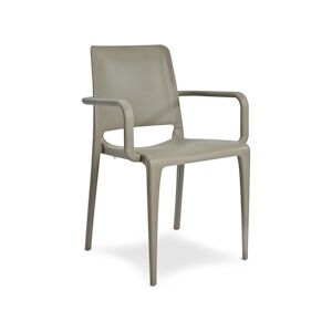 EZPELETA Fauteuil de jardin empilable en polypropylene renforce taupe - HALL