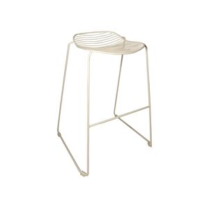 NOW'S HOME - Lot 2 Tabourets D' Exterieur En Metal Blanc Empilables Austin