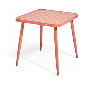 Oviala Business Table de jardin carree en aluminium terracotta - Oviala