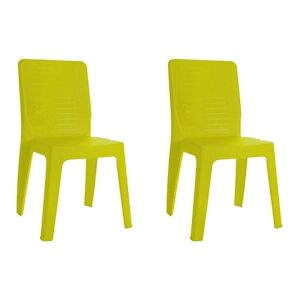 Resol GARBAR IRIS Chaise Exterieur Set 2 Vert citron