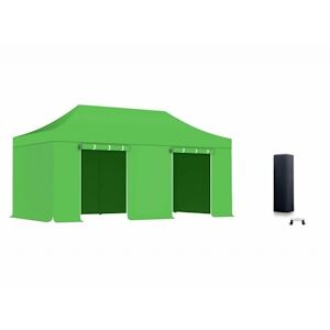 Xptent Pack Tente Pliante 3X6 Structure Acier 32mm Toit 380g/m² Vert qualite Pro