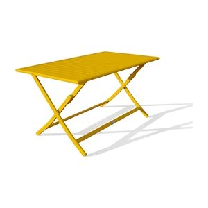 CITY Garden Table de jardin pliante en aluminium moutarde - MARIUS