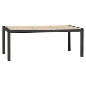 DCB GARDEN Table de jardin en aluminium anthracite avec plateau ceramique beige - VENISE