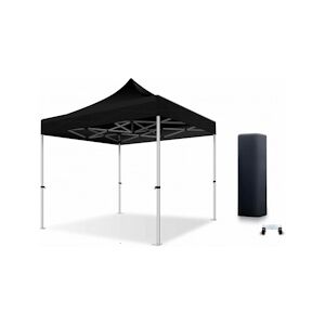 Xptent Tente Pliante 3X3 Structure Aluminium 45mm Toit 380g/m² Noir qualite Pro