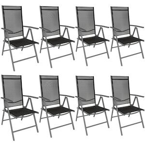 tectake Lot de 8 chaises de jardin pliantes en aluminium noiranthracite 404367