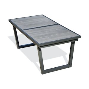 DCB GARDEN Table de jardin 10 places en aluminium anthracite et plateau ceramique - OLHOS