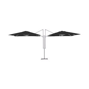 Metro Professional Parasol a deux bras acierpolyester 25 x 25 m protection contre les rayons UV impermeable avec doublure anthraciteplatine