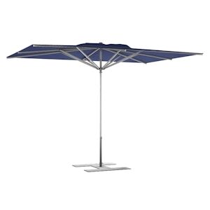 Assalit-Jean Parasol de terrasse Premium Bleu fonce 300 x 200 Armature Gris