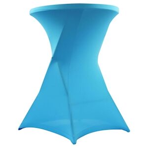 Oviala Business Nappe housse de table haute de bar mange-debout Bleu - Oviala