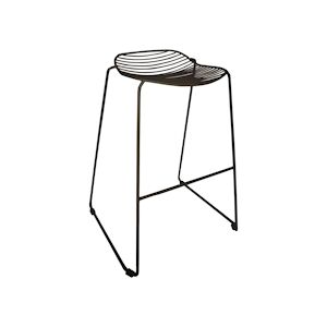 NOW'S HOME - Lot De 2 Tabourets D' Exterieur En Metal Noir Empilables Austin