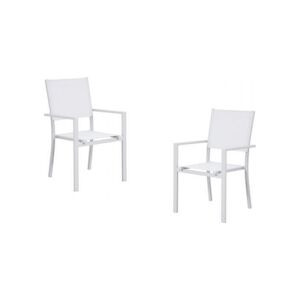 Lot de 2 fauteuils a manger de jardin Aluminium 56x59x89cm cm AUCUNE