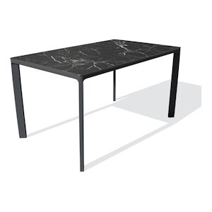 EZPELETA Table de jardin 6 places en aluminium laque et peinture Epoxy noire - MEET