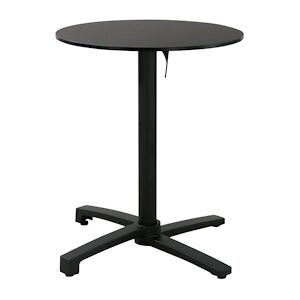 Metro Professional Table de terrasse MASSINI aluminium stratifie haute pression O 60 cm x 74 cm pliable empilable ronde noire