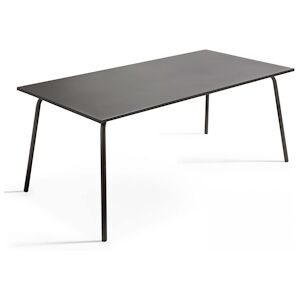 Oviala Business Table de jardin rectangulaire en metal anthracite - Oviala