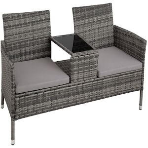 tectake Canape de jardin TOULOUSE 2 places - gris/gris clair -404559