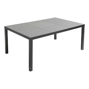 Oviala Business Table de jardin 10 places en aluminium et ceramique gris