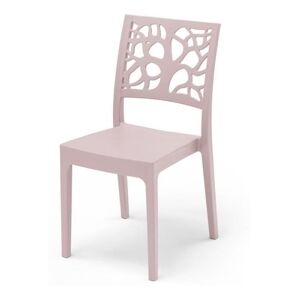 Lot de 4 chaises de jardin TETI ARETA 52 x 46 x H 86 cm Rose pastel AUCUNE