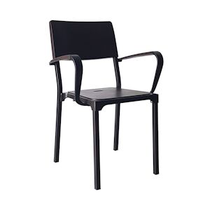 INOLOISIRS Fauteuil de terrasse Koursi aluminium et polypropylène noir - Lot de 24 unités