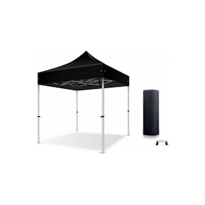 Xptent Tente Pliante 2X2 Structure Aluminium 45mm Toit 380g/m² Noir qualité Pro