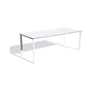 EZPELETA Table de jardin 8 places en aluminium laqué et peinture Epoxy blanc - MEET