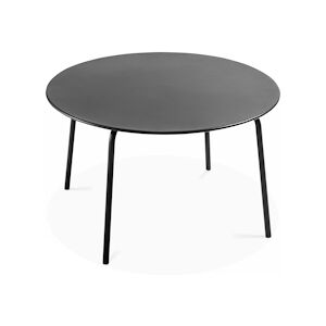 Oviala Business Table de jardin ronde en acier anthracite 120 x 72 cm - Oviala